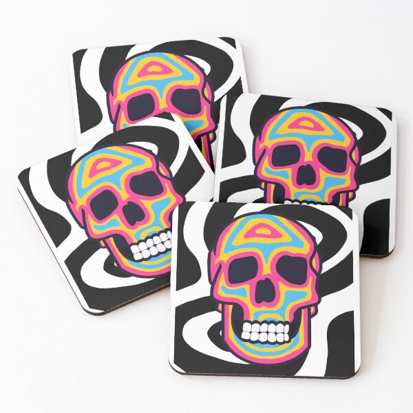 Item preview, Pansexual Groovy Skull with Trippy Background designed and sold by DeedziDesigns.