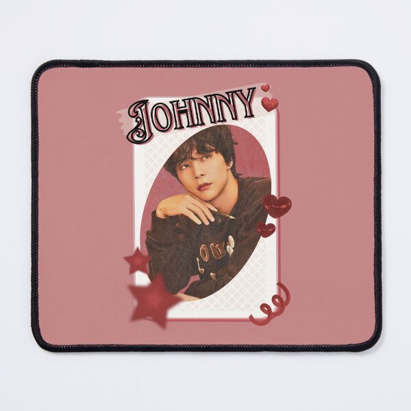 Item preview, NCT Johnny (쟈니) Kpop Boy Group Card Red Aesthetic Collage Design designed and sold by AJUNICE STUDIO.