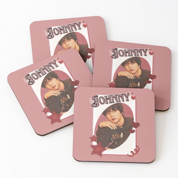 Item preview, NCT Johnny (쟈니) Kpop Boy Group Card Red Aesthetic Collage Design designed and sold by AJUNICE STUDIO.
