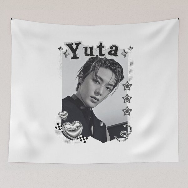 Item preview, NCT Yuta (유타) Kpop Boy Group Black and White Collage Design designed and sold by AJUNICE STUDIO.