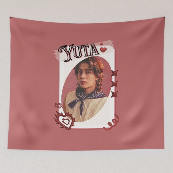 Item preview, NCT Yuta (유타) Kpop Boy Group Card Red Aesthetic Collage Design designed and sold by AJUNICE STUDIO.