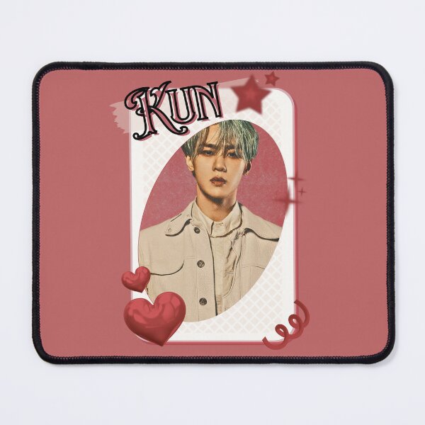 Item preview, NCT Kun (쿤) Kpop Boy Group Card Red Aesthetic Collage Design designed and sold by AJUNICE STUDIO.