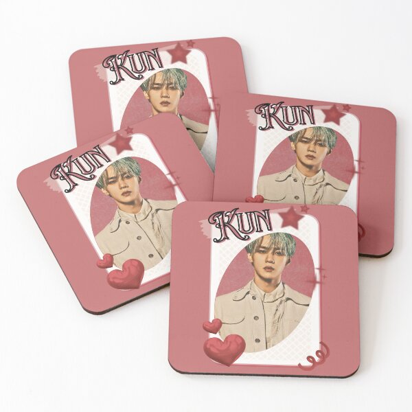Item preview, NCT Kun (쿤) Kpop Boy Group Card Red Aesthetic Collage Design designed and sold by AJUNICE STUDIO.
