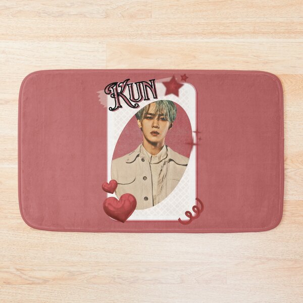 Item preview, NCT Kun (쿤) Kpop Boy Group Card Red Aesthetic Collage Design designed and sold by AJUNICE STUDIO.