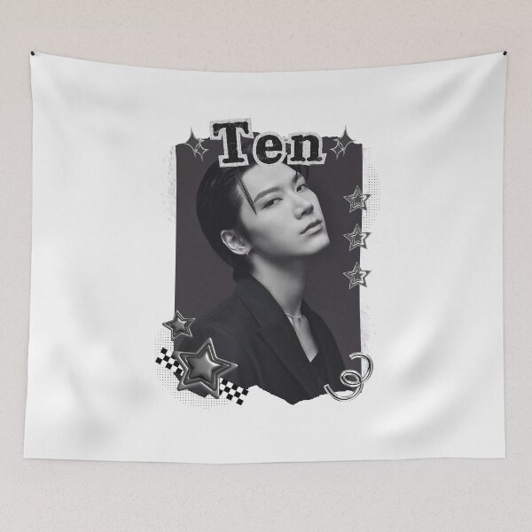 Item preview, NCT Ten (텐) Kpop Boy Group Black and White Collage Design designed and sold by AJUNICE STUDIO.