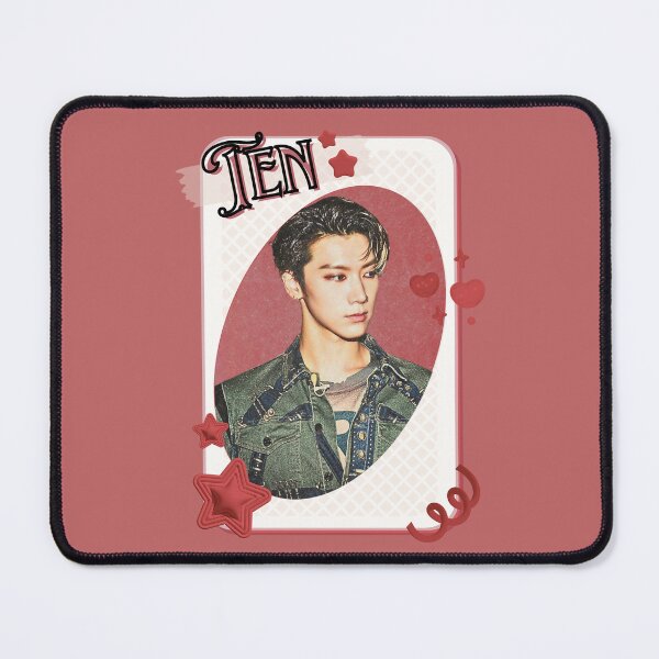 Item preview, NCT Ten (텐) Kpop Boy Group Card Red Aesthetic Collage Design designed and sold by AJUNICE STUDIO.