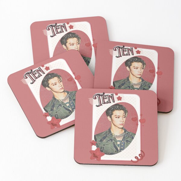 Item preview, NCT Ten (텐) Kpop Boy Group Card Red Aesthetic Collage Design designed and sold by AJUNICE STUDIO.