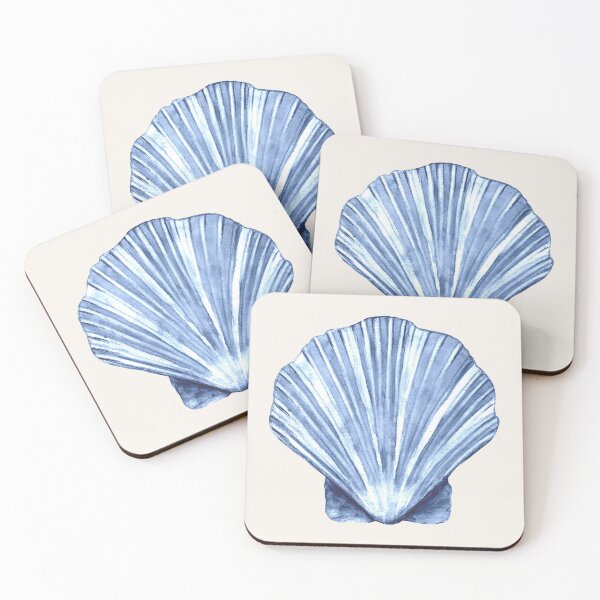 Item preview, watercolour shell blue textured  designed and sold by jessicaleah15.
