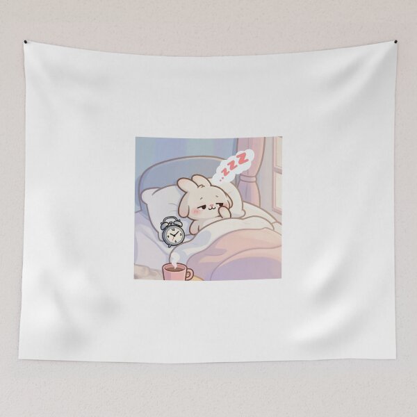 Item preview, Sleepy Bunny Sticker – Cute Lazy Rabbit for Morning Struggles & Relax Time designed and sold by hayashimei.