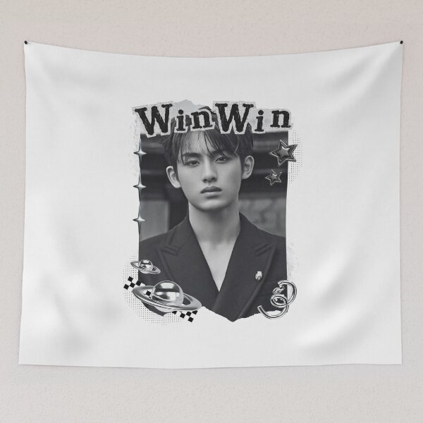 Item preview,  NCT Winwin (윈윈) Kpop Boy Group Black and White Collage Design designed and sold by AJUNICE STUDIO.