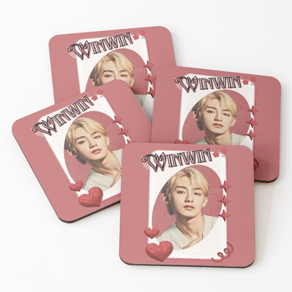 Item preview, NCT Winwin (윈윈) Kpop Boy Group Card Red Aesthetic Collage Design designed and sold by AJUNICE STUDIO.