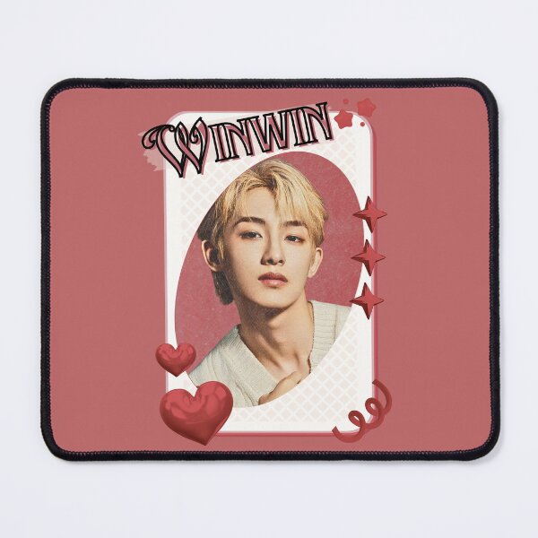 Item preview, NCT Winwin (윈윈) Kpop Boy Group Card Red Aesthetic Collage Design designed and sold by AJUNICE STUDIO.