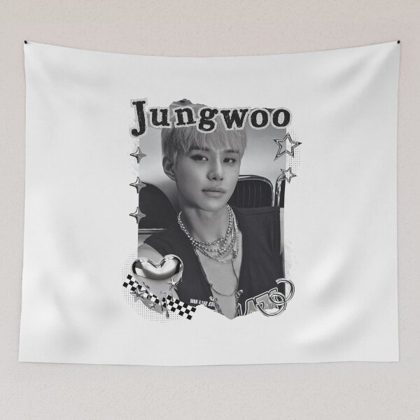 Item preview, NCT Jungwoo (정우) Kpop Boy Group Black and White Collage Design designed and sold by AJUNICE STUDIO.