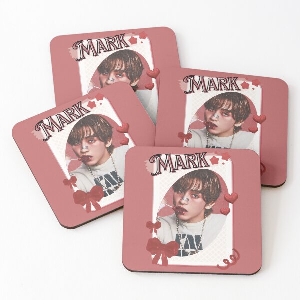 Item preview, NCT Mark (마크) Kpop Boy Group Card Red Aesthetic Collage Design designed and sold by AJUNICE STUDIO.