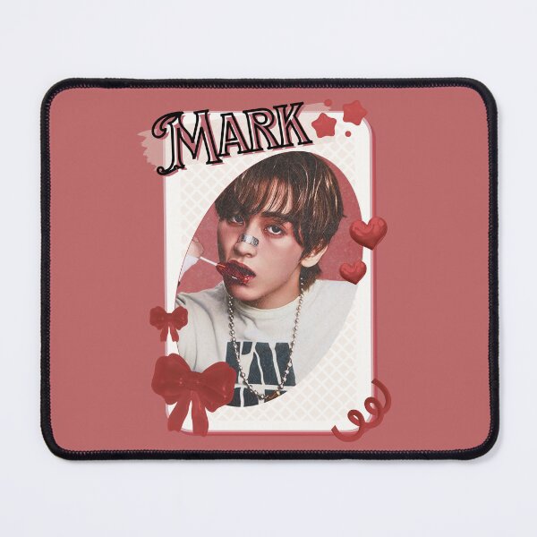 Item preview, NCT Mark (마크) Kpop Boy Group Card Red Aesthetic Collage Design designed and sold by AJUNICE STUDIO.