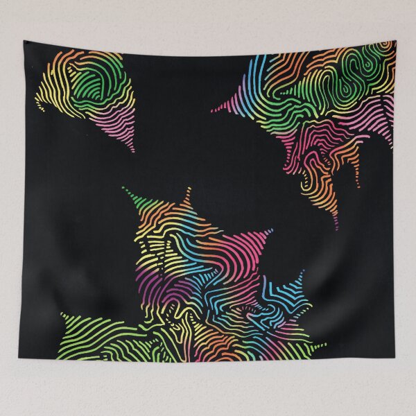Item preview, Echo Mountain - Psychedelic Rainbow Line Art designed and sold by Lucid Layers.
