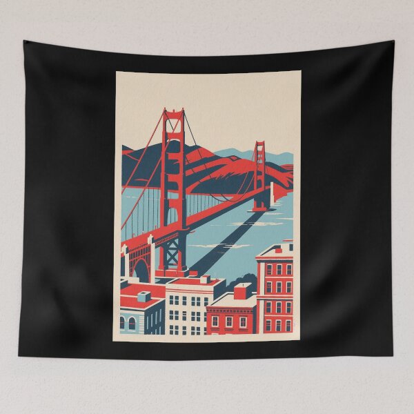 Item preview, Golden Gate San Francisco Retro Art designed and sold by HoopeStylee.