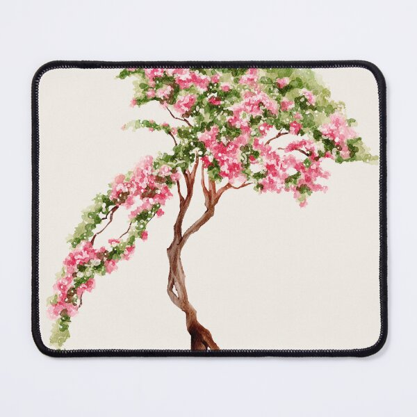 Item preview, pink Greek Mediterranean tree flowers watercolour designed and sold by jessicaleah15.