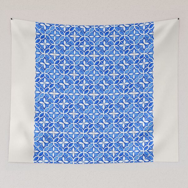 Item preview, Mediterranean Mykonos Tiles Navy Blue  designed and sold by jessicaleah15.