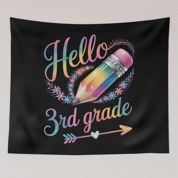 Item preview, Tie Dye 3rd Grade Back To School Hello Third Grade Teacher designed and sold by Sunset4Bones.