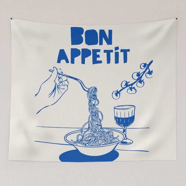 Item preview, Bon Appétit Italian Pasta scrapbook-style Navy blue and Cream designed and sold by jessicaleah15.