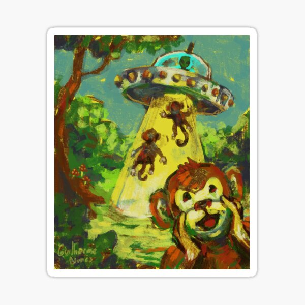 Item preview, monkeys being abducted designed and sold by guilhernunes.