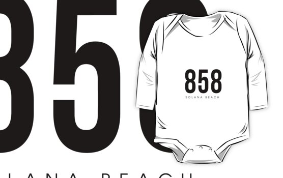 Solana Beach Ca 858 Area Code Design Baby One Piece By Cartocreative Redbubble