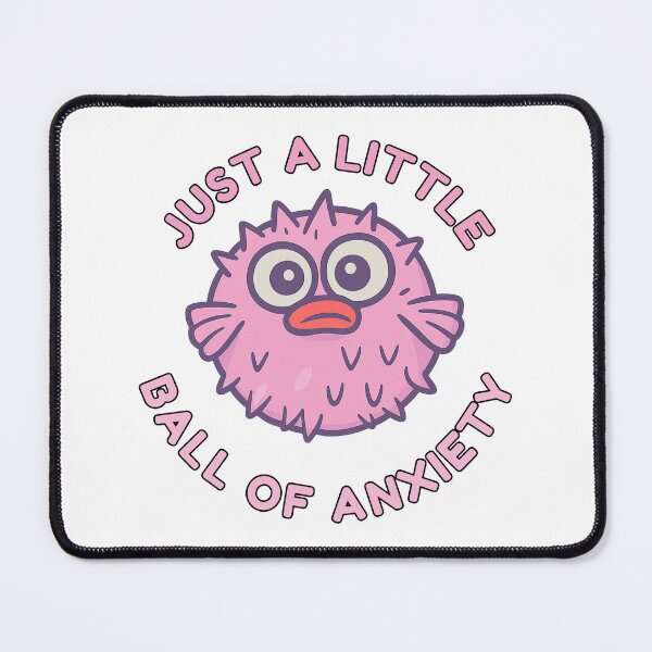 Item preview, Just a Little Ball of Anxiety – Bubblegum Blush designed and sold by CanSparkleArt.