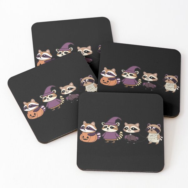 Item preview, Boo Bandit Squad - Four Cute Raccoons in Costume designed and sold by Joyfulbits.