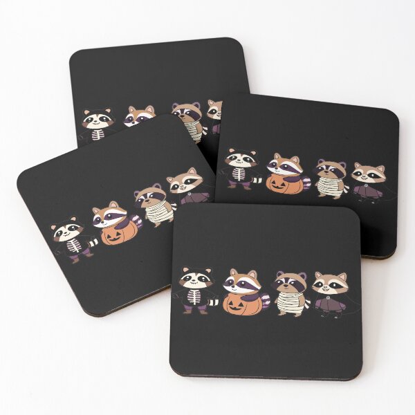 Item preview, Boo Bandit Squad - Four Cute Raccoons in Costume designed and sold by Joyfulbits.