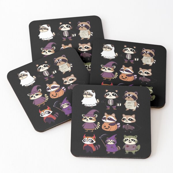 Item preview, Boo Bandit Squad - Nine Cute Raccoons in Costume designed and sold by Joyfulbits.