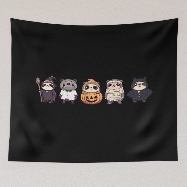 Item preview, Slow-Mo Spook Squad – Sloths in Halloween Costumes designed and sold by Joyfulbits.