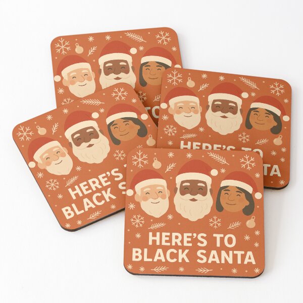 Item preview, Here's to Black Santa designed and sold by MforMontessori.