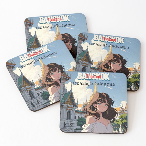 Item preview, Romantic Farewell in Bangkok Thailand – Retro Anime Travel Girl Love Quote designed and sold by Kawaii-Sky.