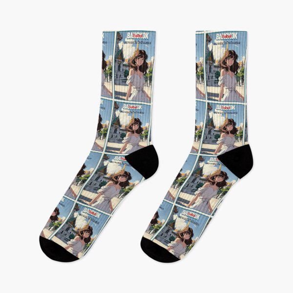 Item preview, Romantic Farewell in Bangkok Thailand – Retro Anime Travel Girl Love Quote designed and sold by Kawaii-Sky.