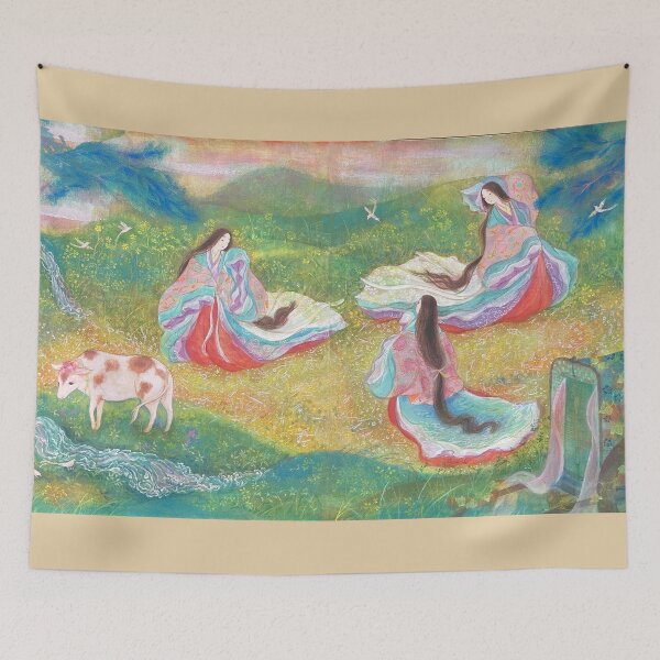Item preview, Heian Elysium: Three Graces in a Spring Meadow designed and sold by nakaitomoko.