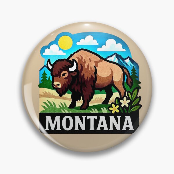 Item preview, Montana USA - Bison Roaming the Plains, Big Sky Country designed and sold by Myra365Art.