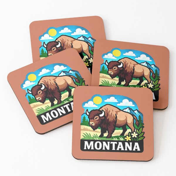 Item preview, Montana USA - Bison Roaming the Plains, Big Sky Country designed and sold by Myra365Art.