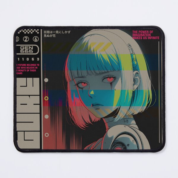 Item preview, Cyborg girl with red eyes designed and sold by BOZGO.