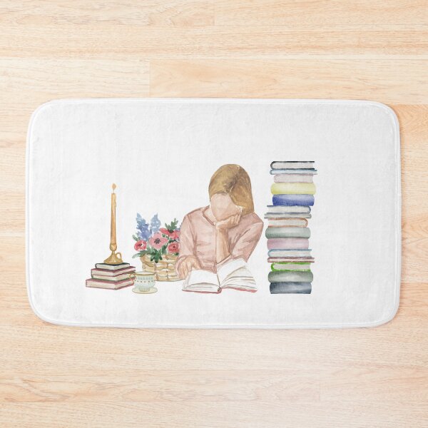 Item preview, Quiet Moments – Cozy Study & Reading Girl Watercolor Illustration designed and sold by Softglow-Studio.