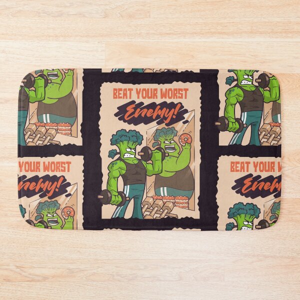 Item preview, Funny Broccoli Gym Motivation - Beat Your Inner Enemy designed and sold by Ancestral-Shop.