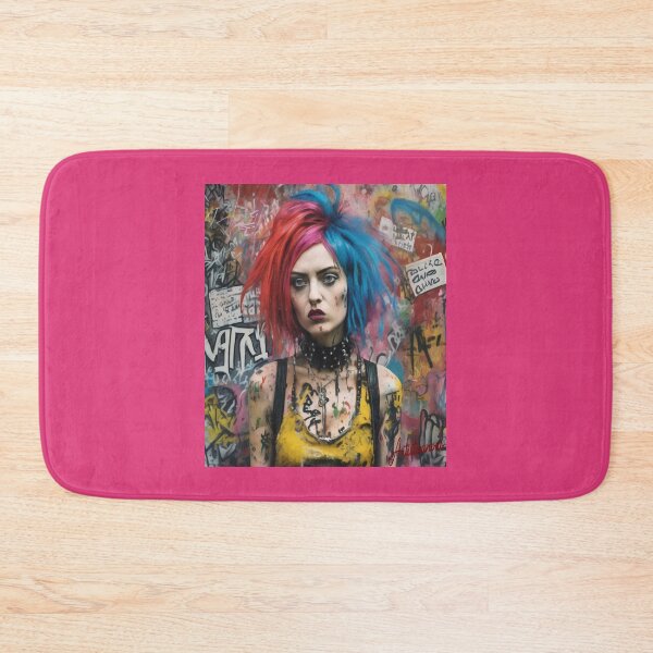 Item preview, "Rebel Riot: Punk Woman in Vibrant Rebellion" designed and sold by Artisticanvas.