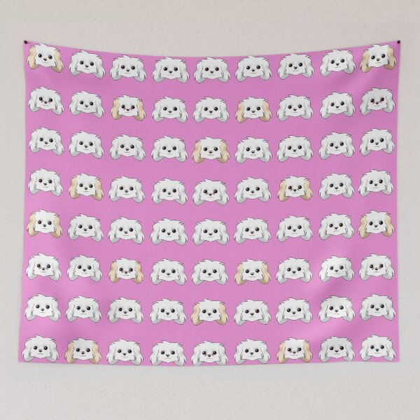 Item preview, Maltese Pattern Pink Background designed and sold by OliRoseArt.