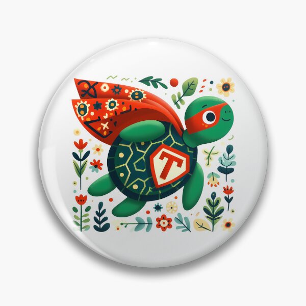 Item preview, Turtle: Superhero of Nature - Scandinavian Folk Art by heidiannemorris © designed and sold by FOLK ART FUSION by heidiannemorris.