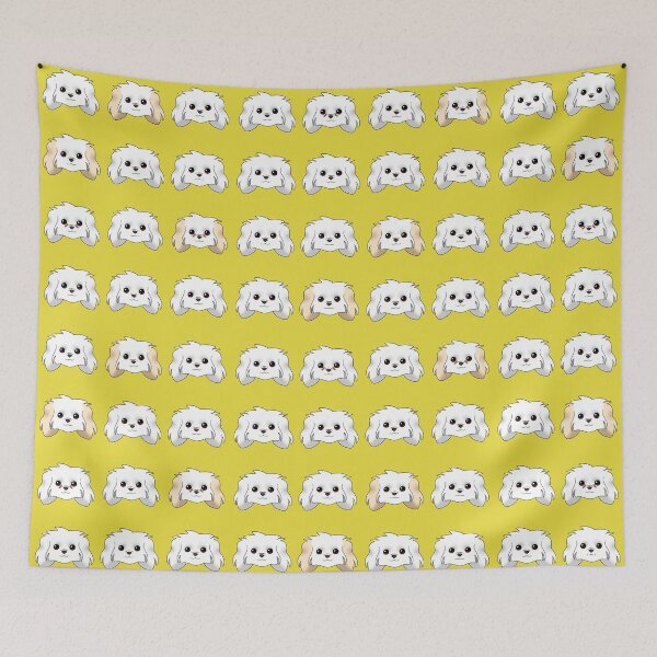 Item preview, Maltese Pattern Yellow Background designed and sold by OliRoseArt.