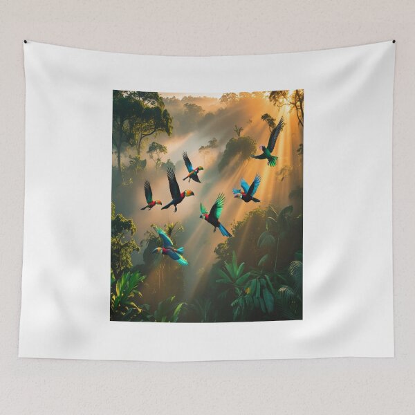 Item preview, Tropical Birds Amazon Rainforest Sunrise Flight designed and sold by Max Store.