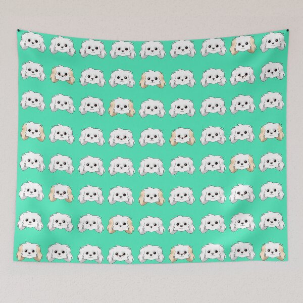 Item preview, Maltese Pattern Teal Background designed and sold by OliRoseArt.