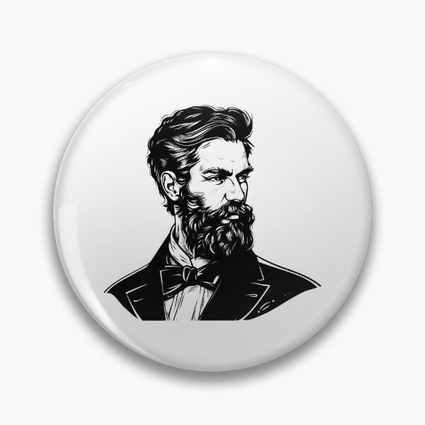 Item preview, Vintage Bearded Gentleman Portrait | Classic Black and White Line Art designed and sold by inkoutninja.