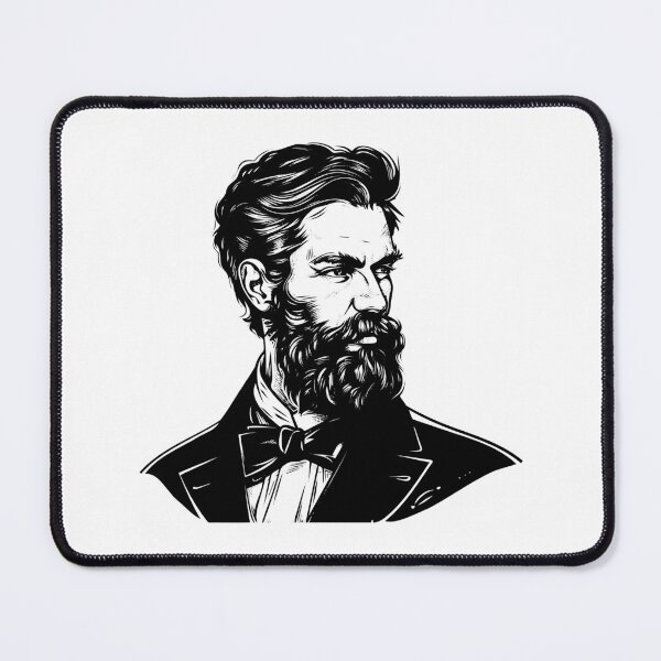 Item preview, Vintage Bearded Gentleman Portrait | Classic Black and White Line Art designed and sold by inkoutninja.