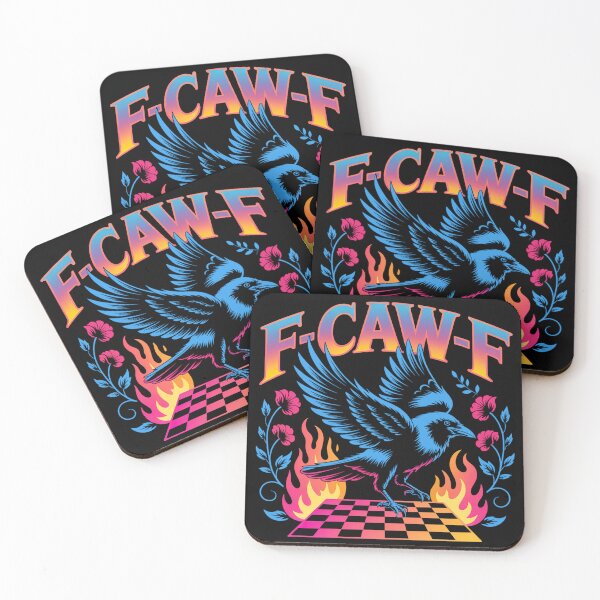 Item preview, Neon Floral F Caw F Tastes Like Caw Caw, Black Bird, Raven designed and sold by vintagearttee.